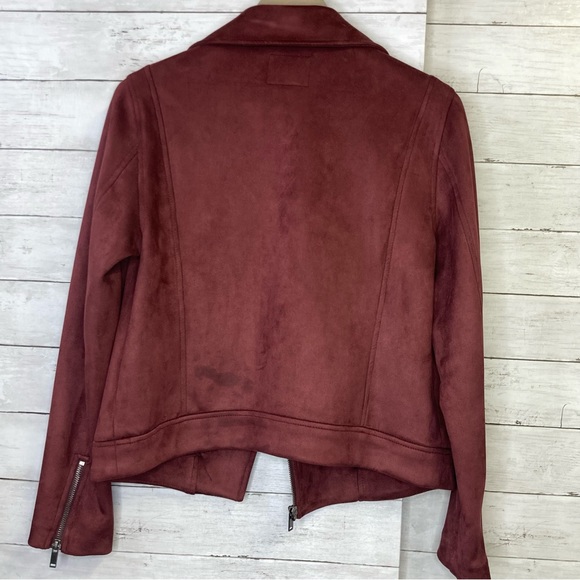 Old Navy Faux Suede Zip Up Moto Jacket size Small - Picture 9 of 11